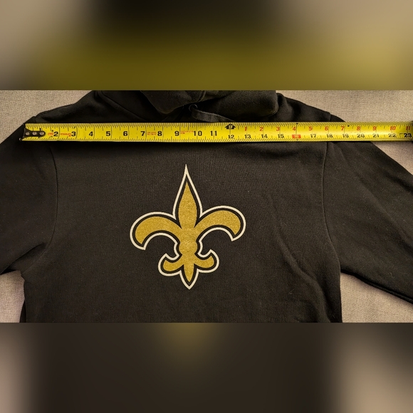 New Orleans Saints Fanatics NFL Black Hoodie Size Medium Cotton Polyester Blend - Picture 5 of 14
